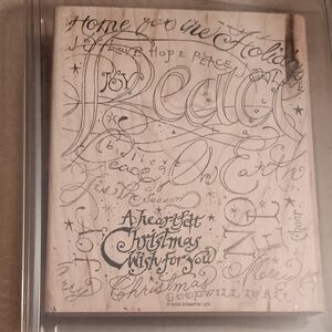 Stampin' Up! Holiday Peace Wood Stamp with Black Script